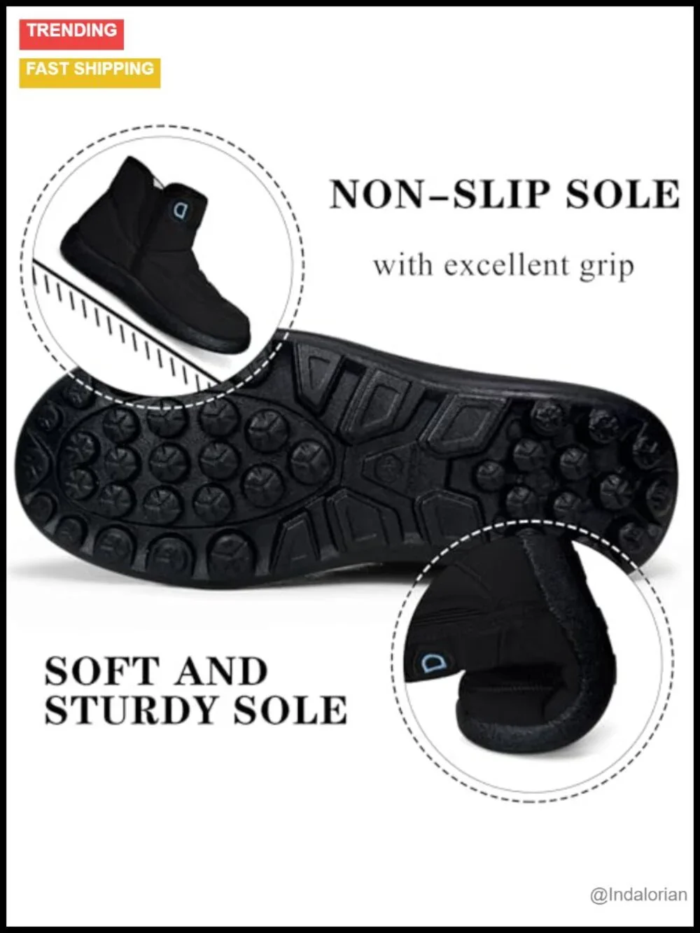 Waterproof Fur Lined Ankle Snow Booties with Side Zipper